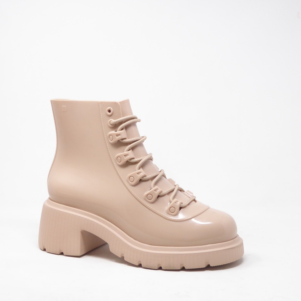 Melissa Cosmo Womens Boot Beige Pink Chunky Platform Lug Sole Size 9